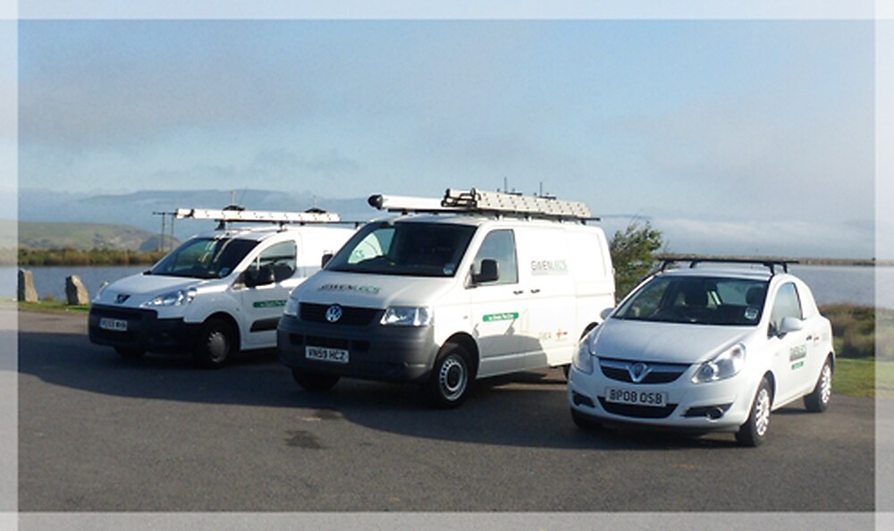 Three Gwenlecs Electrical Services company vans